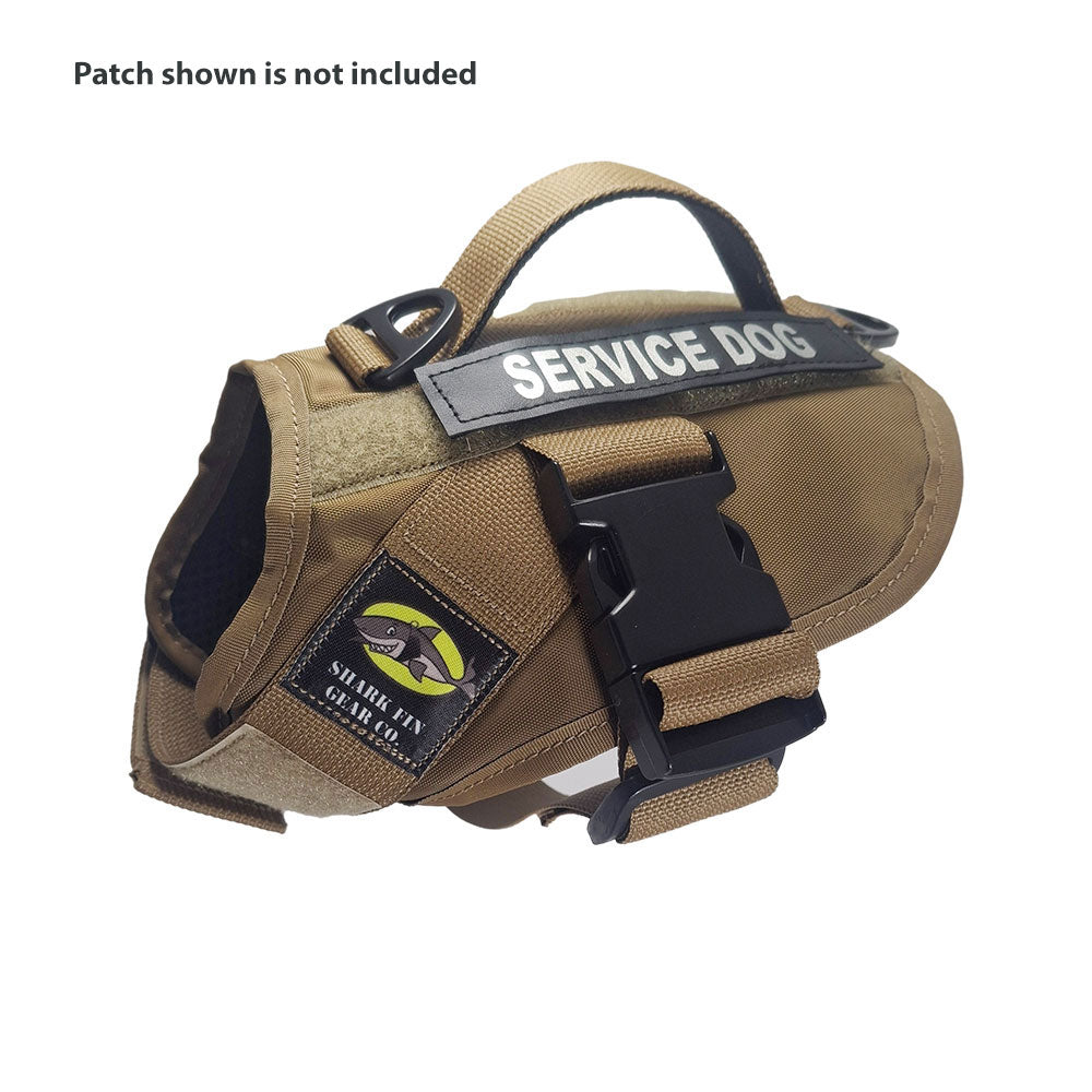 service dog vest xs color brown shown with 1 patch