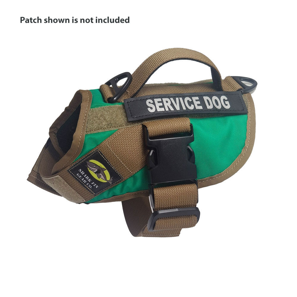 service dog vest xs color green shown with 1 patch