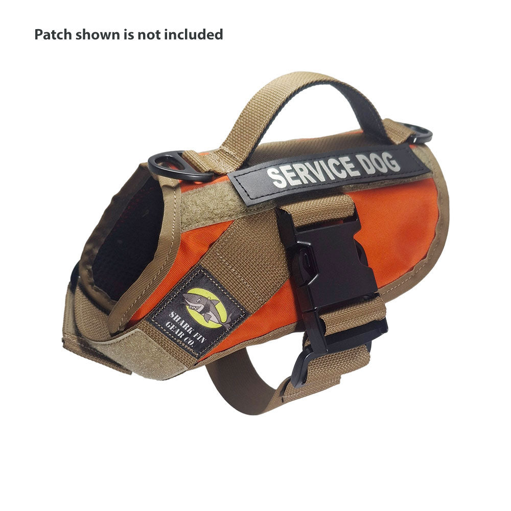 service dog vest xs color orange shown with 1 patch
