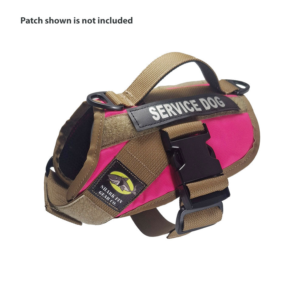 service dog vest xs color pink shown with 1 patch