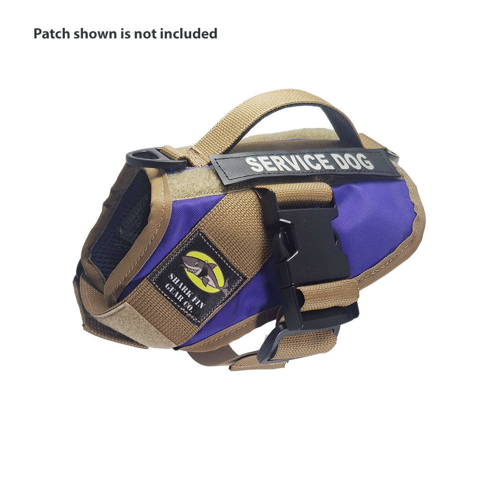 service dog vest xs color purple shown with 1 patch
