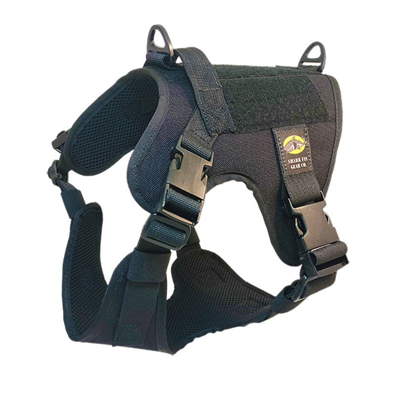 small tactical dog harness black with nexus buckles