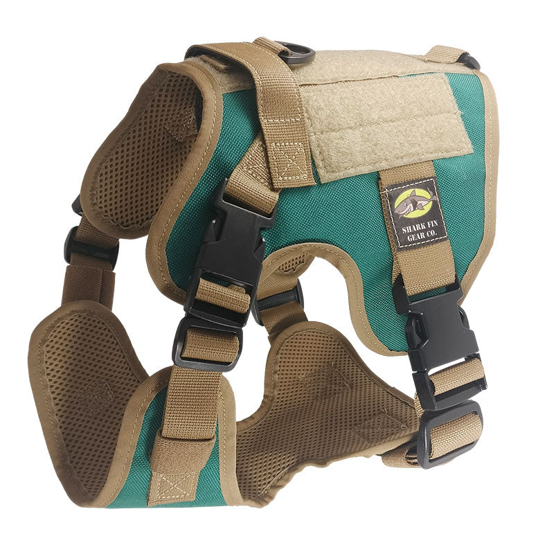 small  tactical dog harness turquoise with nexus buckle