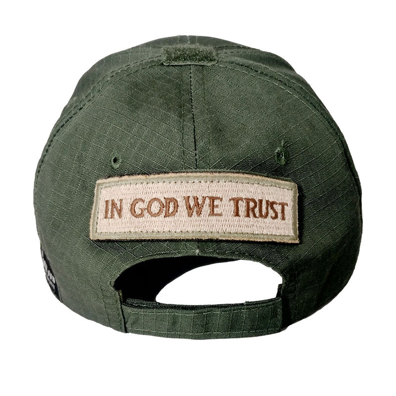 tactical ball cap pine green back with patch