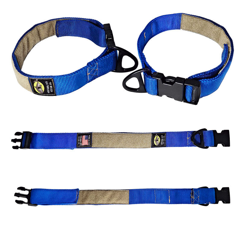 tactical dog collar large blue