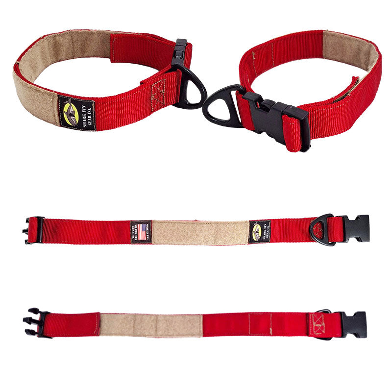tactical dog collar large red