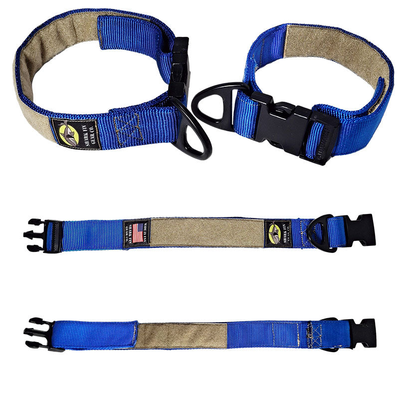 tactical dog collar medium blue