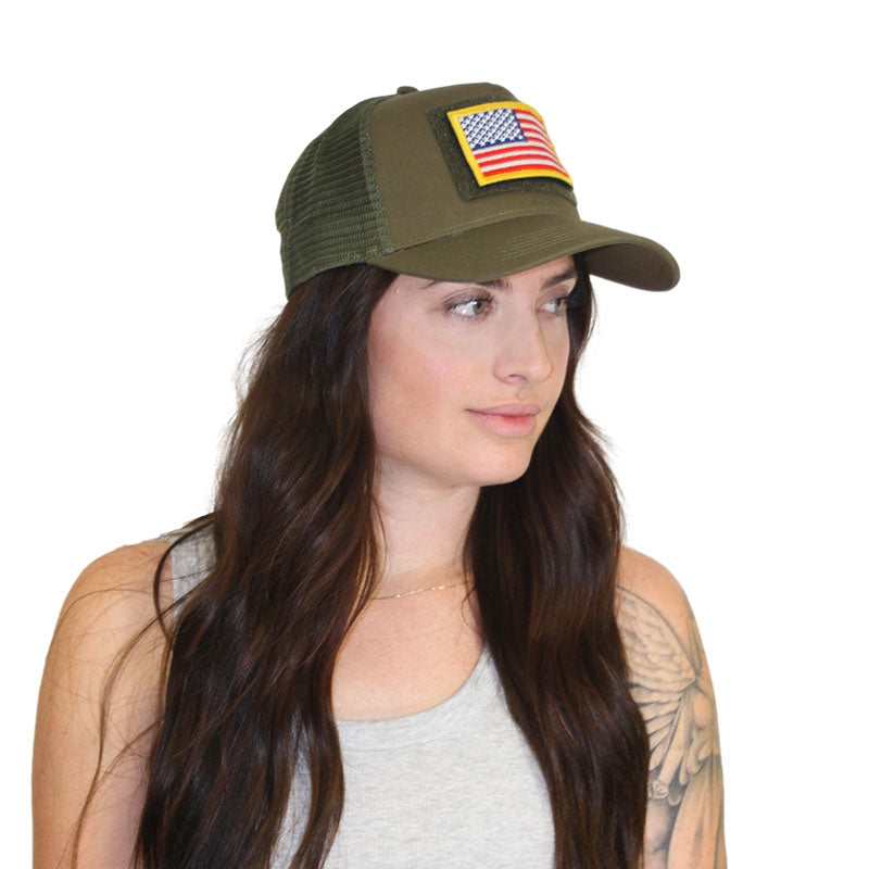 trucker ball cap green patch not included