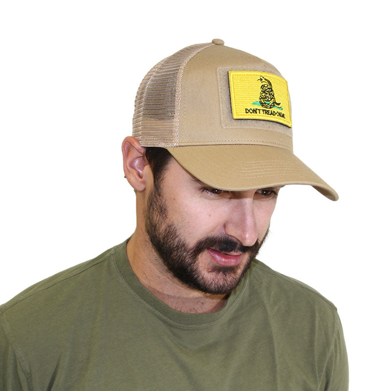 trucker cap tan patch not included