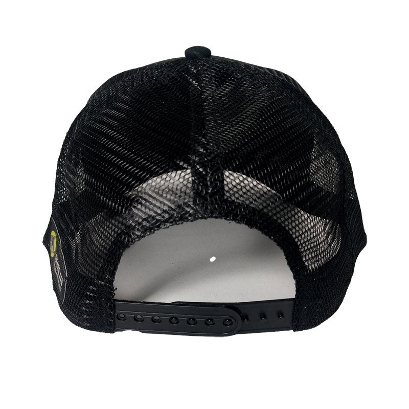 trucker hat black back