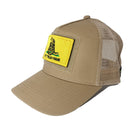 trucker hat desert sand  front with patch