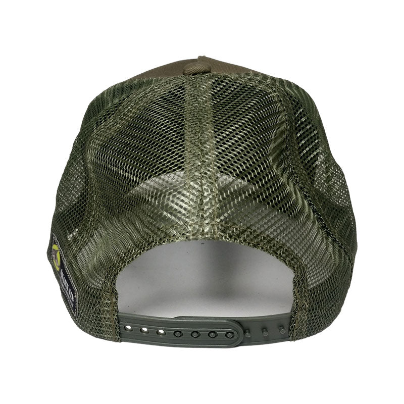 trucker hat olive green back