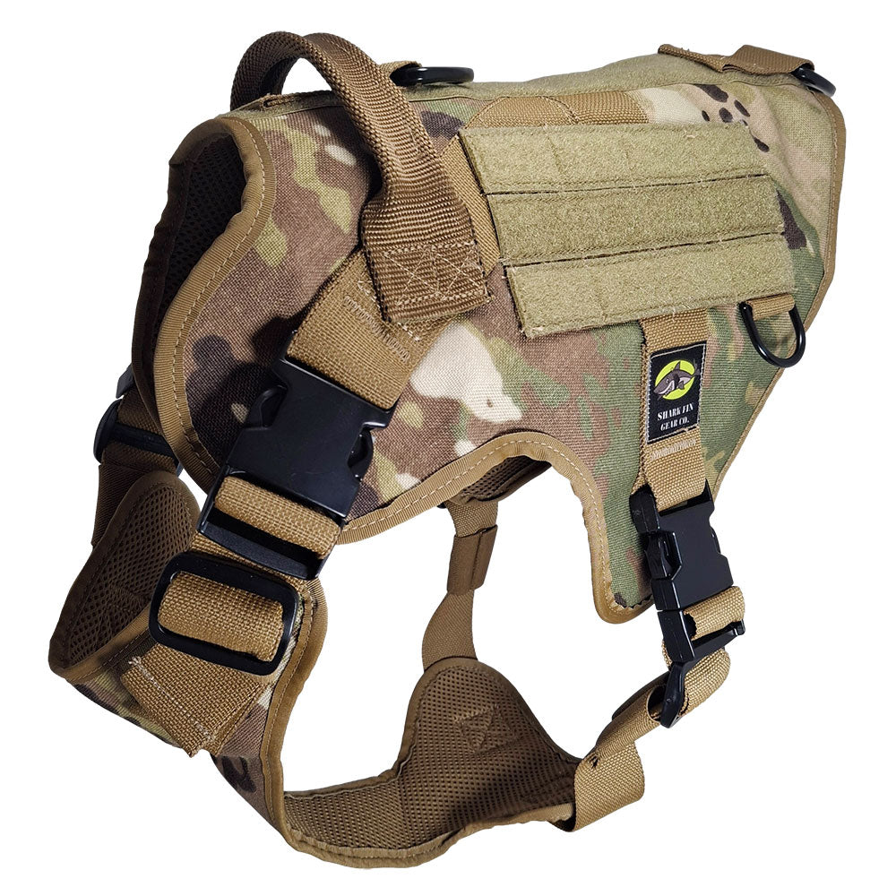 xl tactical dog harness camo with nexus buckles