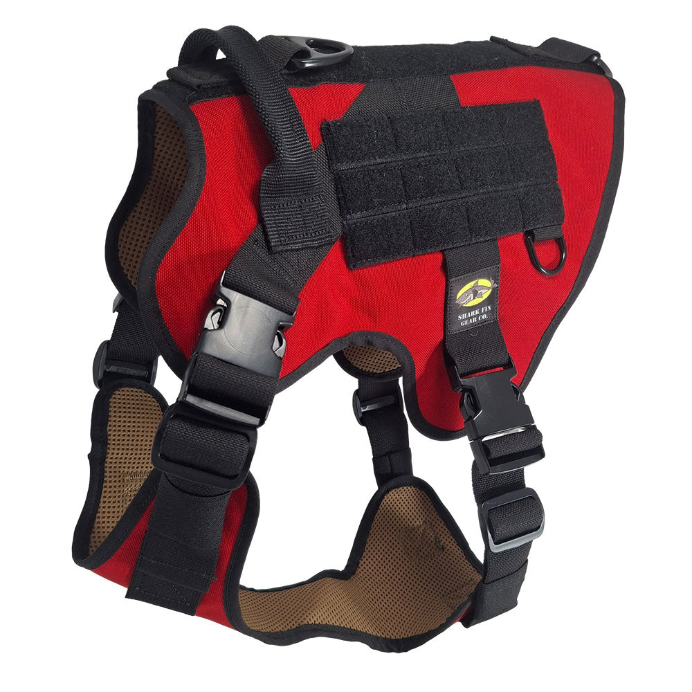 xl tactical dog harness red with nexus buckles