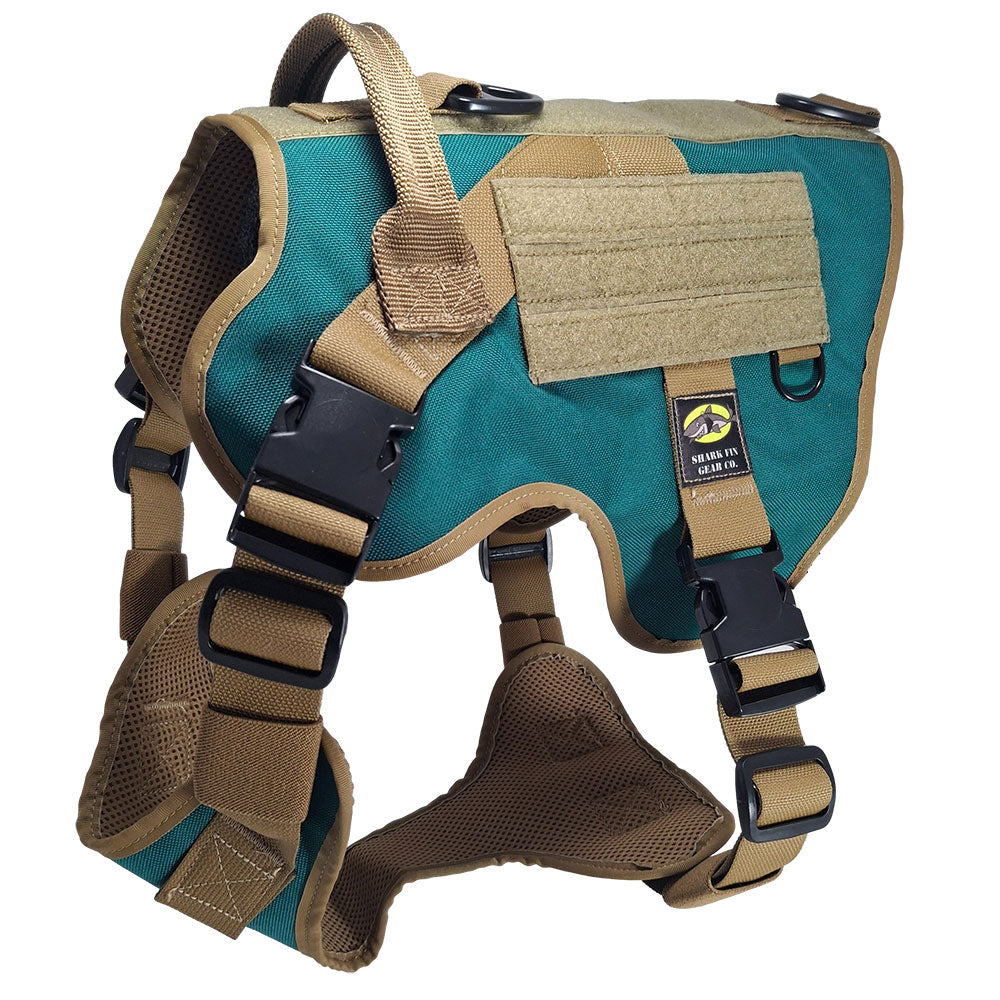 xl tactical dog harness arizona turquoise with nexus buckles