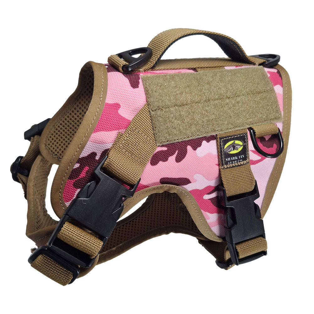 xs tactical dog harness pink camo with nexus buckles
