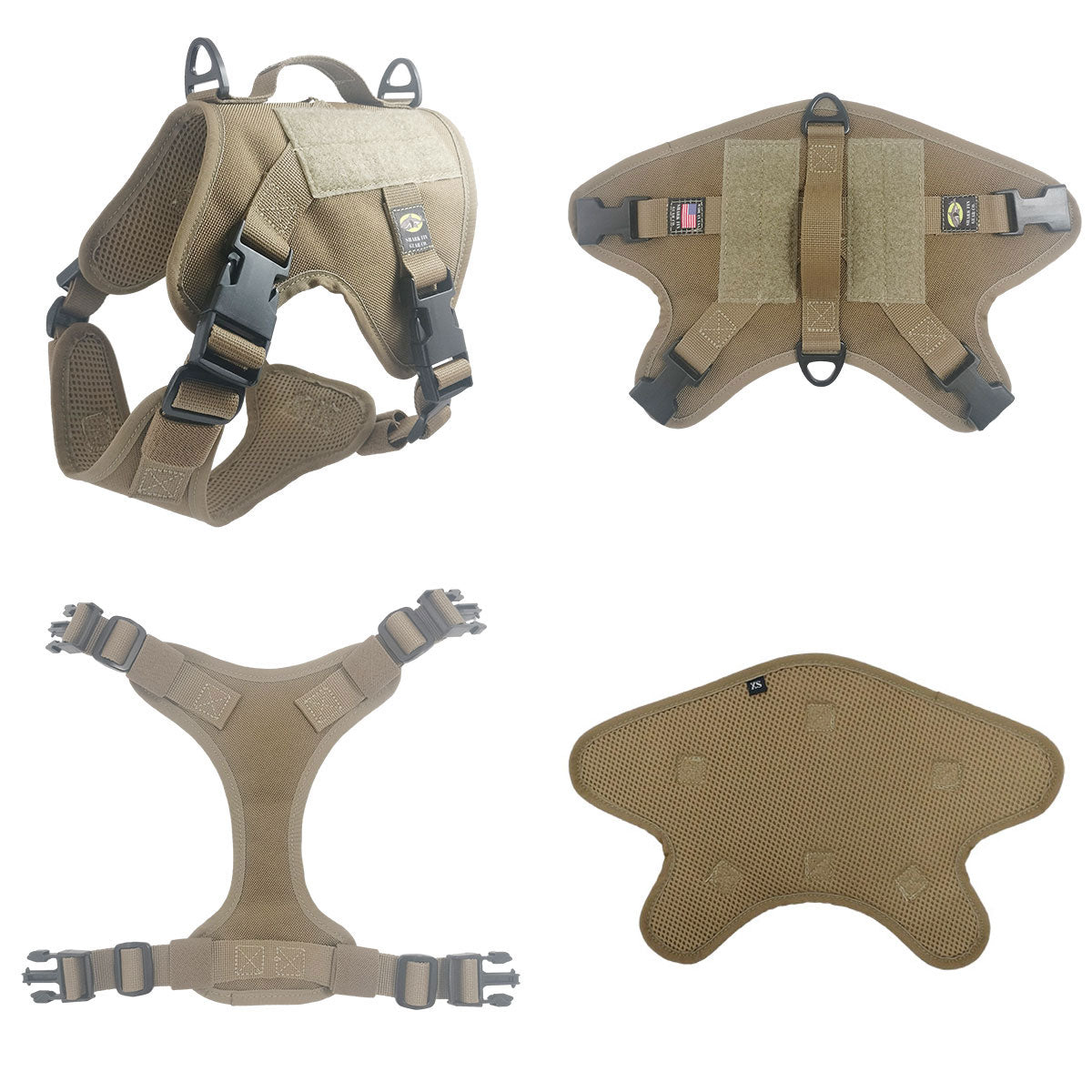 xs tactical dog harness coyote with nexus buckles