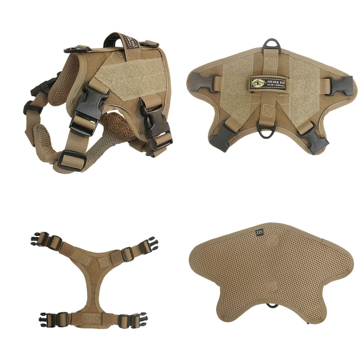 xxs service dog harness coyote brown