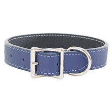 Handmade High Quality Blue Tuscany Leather Collar