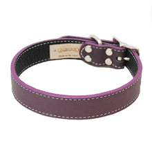 Purple Leather Collar made with Tuscany leather