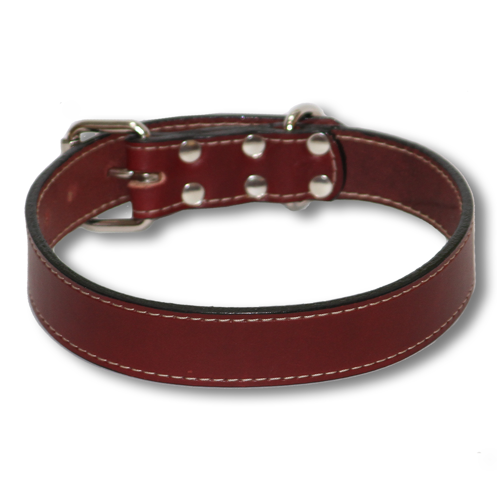 big dog leather dog collar  urban  classic dog collar james bond burgundy  2 inch