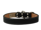 high quality handmade leather dog collar with nickel hardware color black