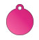 round circle style metal dog tag small pink