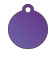 round circle style metal dog tag small purple