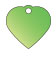 heart shapped  metal dog tag  green