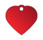 heart shapped  metal dog tag red