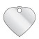 heart shapped  metal dog tag silver